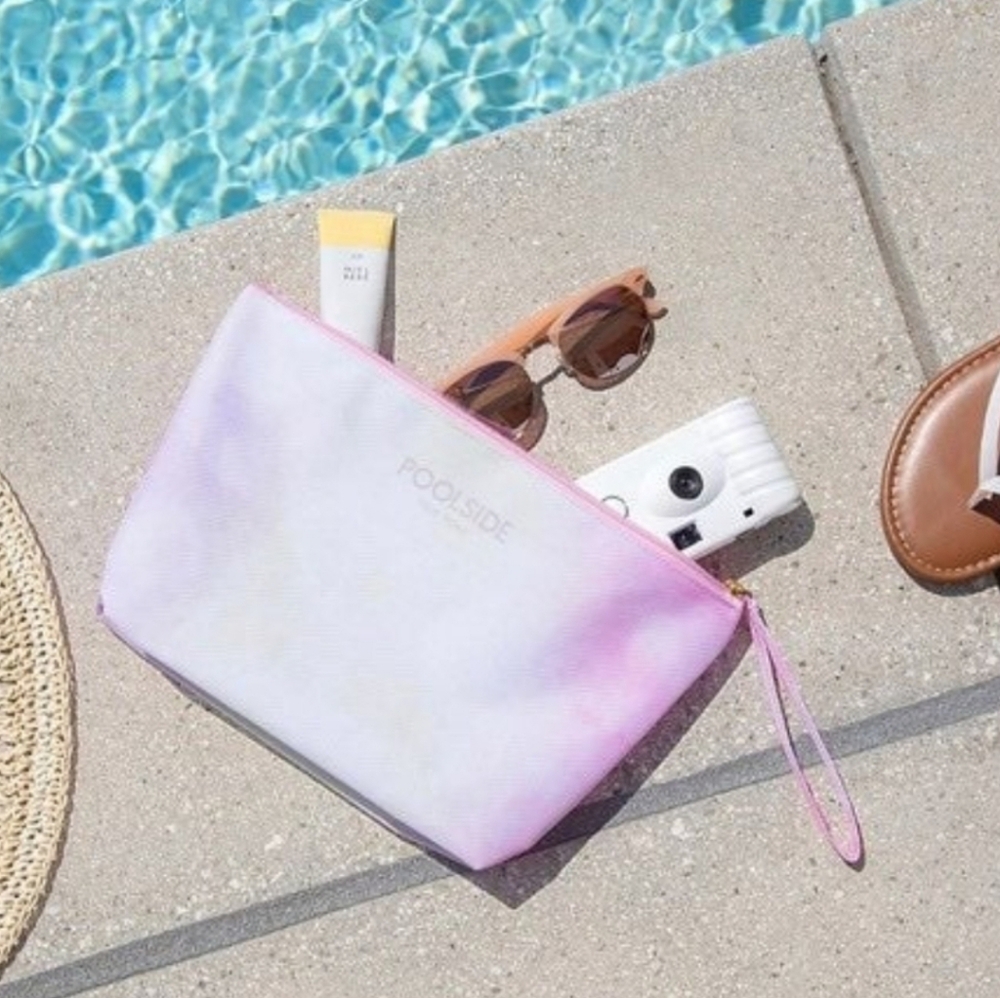 POOLSIDE New York Wet / Dry Pouch Water Resistant Tie-Dye Wristlet Bag - NWT